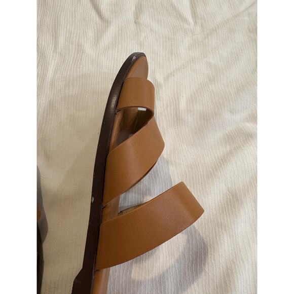 Madewell Tan Sandals The Mena Slide Leather Womens 6.5 Comfort Padding - Picture 10 of 12